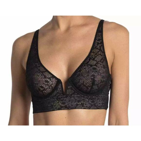 Free People Intimately Bra X-Small Tameeka Underwire Bralette Black Lace New - Picture 1 of 10
